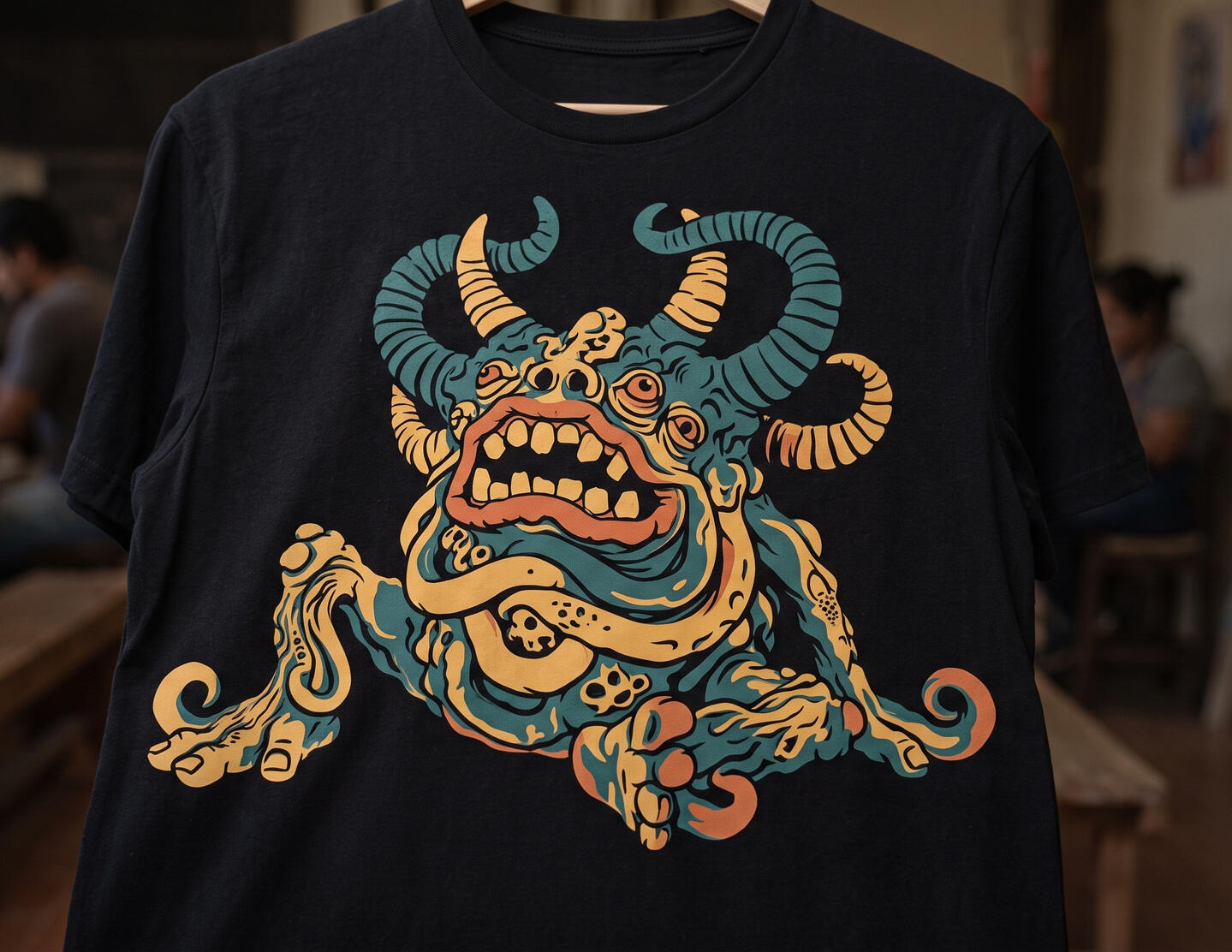 Descubre a Toxco en camiseta, basada en la figura del monstruo artesanal en barro cocido. ¡Encuentra tu bestia!